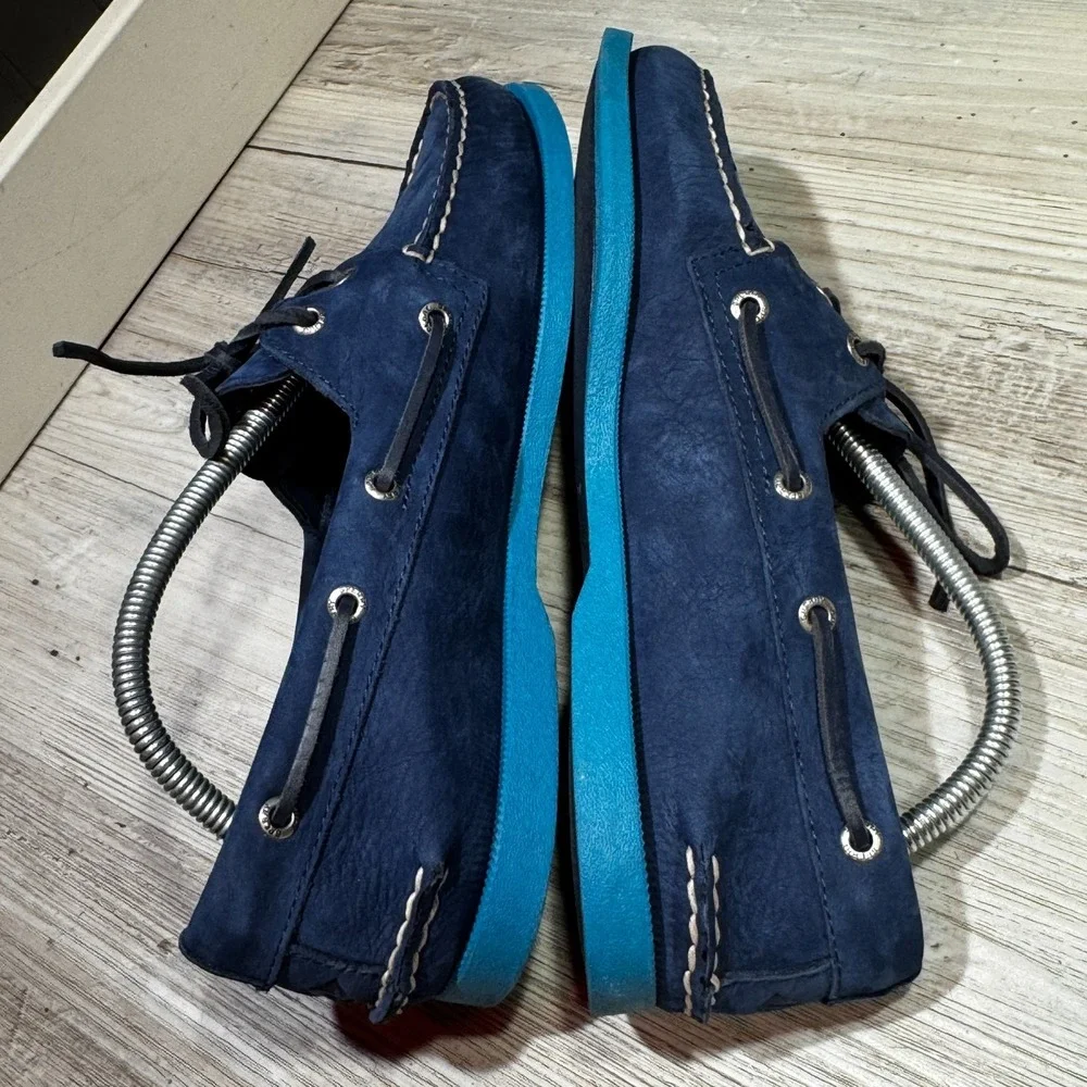 Sperry Top Sider Royal Blue Suede‎ Boat Shoes Blue Soles 10 M